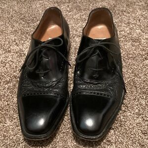 Moreschi Black Italian Leather Men's Oxfords